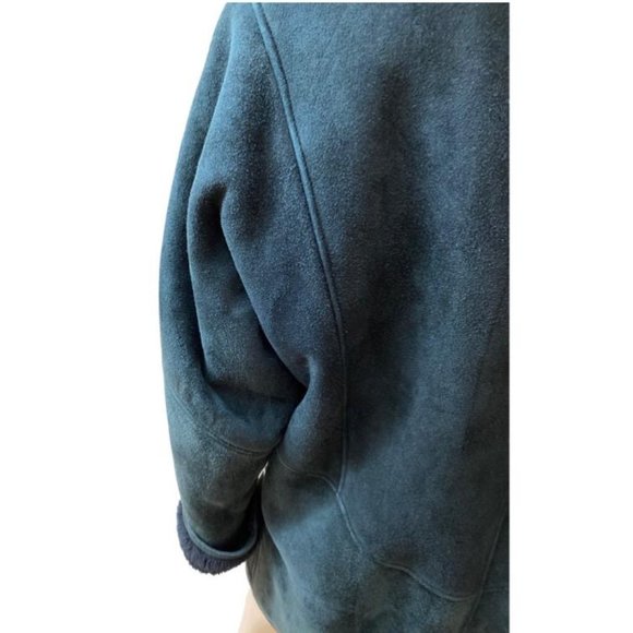 COAT, Suede Outer Layer, Wool Shearling Lining, Super Warm. Black. - Picture 11 of 11